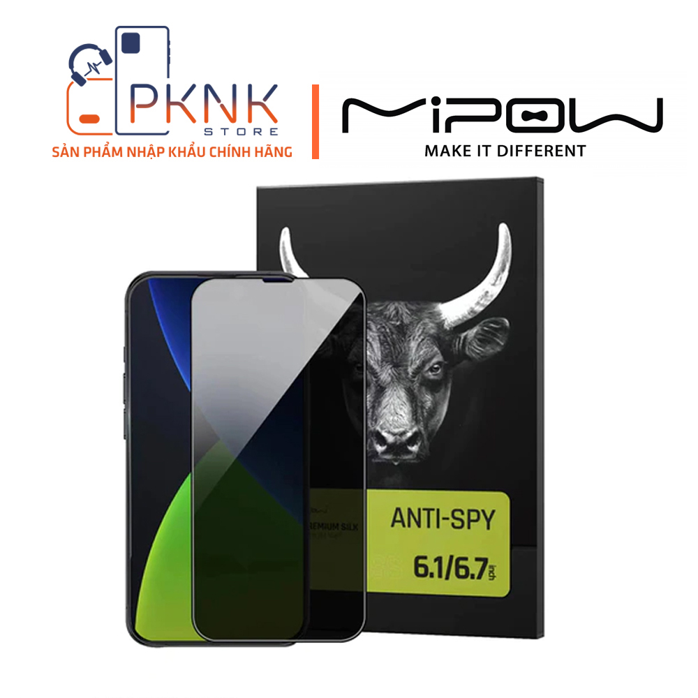 Cường lực chống nhìn trộm MiPow Kingbull Anti-Spy Premium HD (2.7D) iPhone 14 Pro