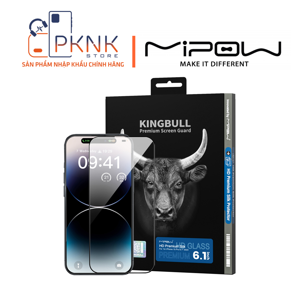 Cường lực MiPow Kingbull HD Premium SILK iPhone 15
