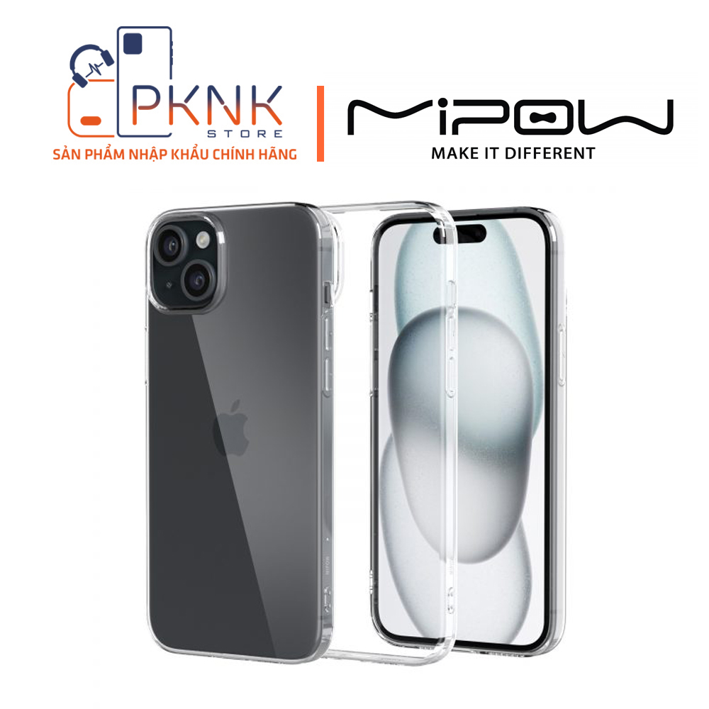 Ốp lưng trong Mipow Tempered Transparnet Case cho iPhone 15 