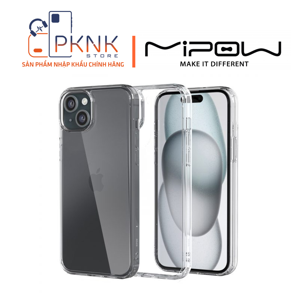 Ốp lưng trong Mipow Silicone TPU Soft Transparnet cho iPhone 15