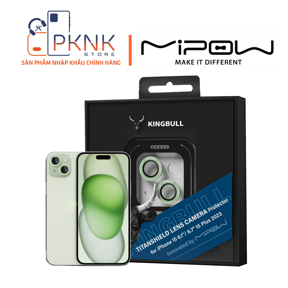 Lens Camera Mipow Kingbull TITANSHIELD Protector iPhone 15/15 Plus - Light Green
