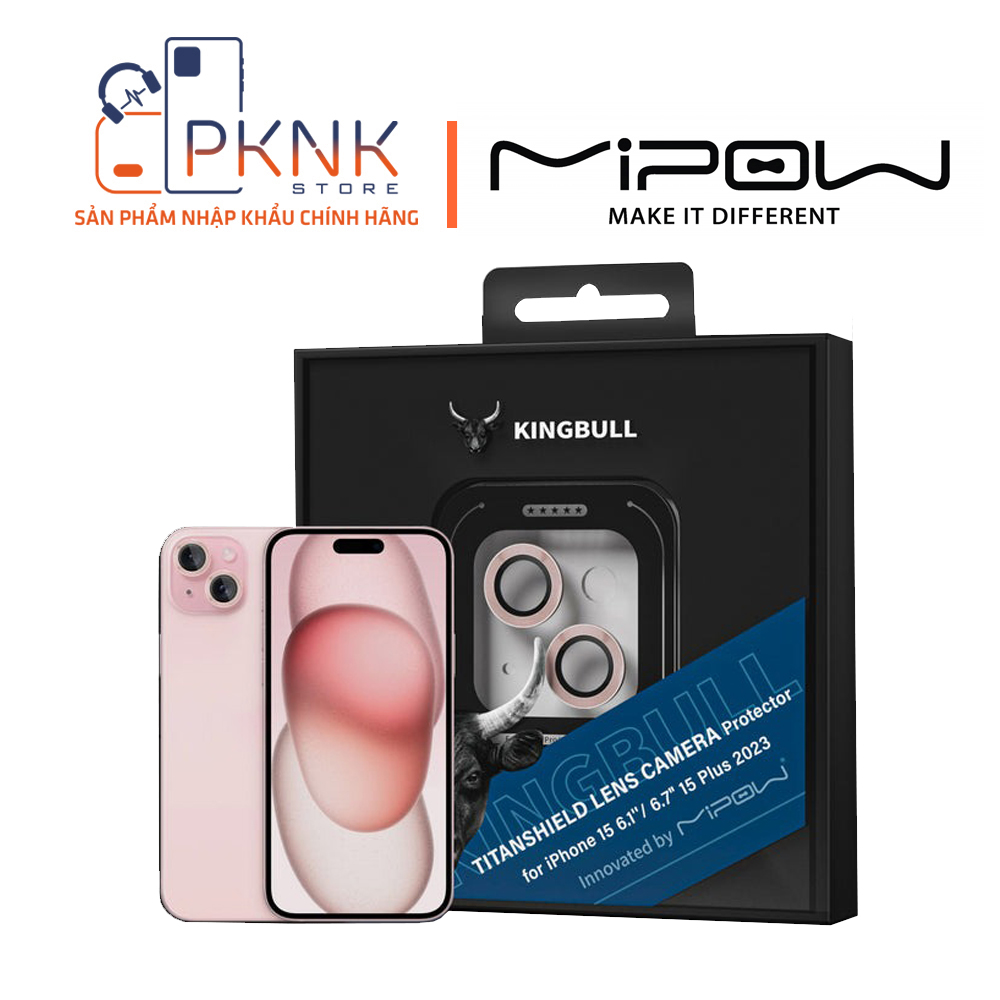 Lens Camera Mipow Kingbull TITANSHIELD Protector iPhone 15/15 Plus - Pink