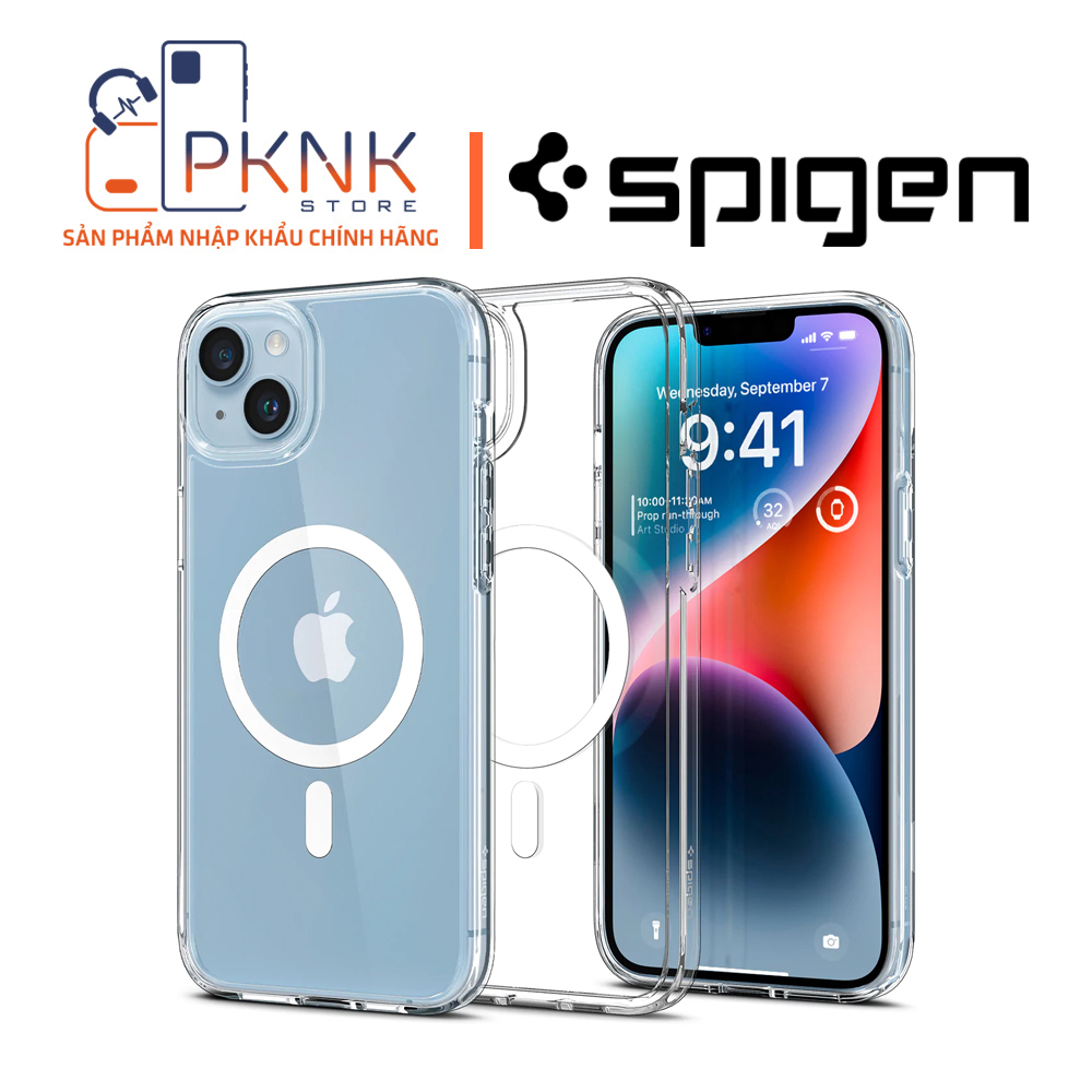 Ốp Lưng Spigen iPhone 13/14 Ultra Hybrid (MagFit) I CRYSTAL CLEAR