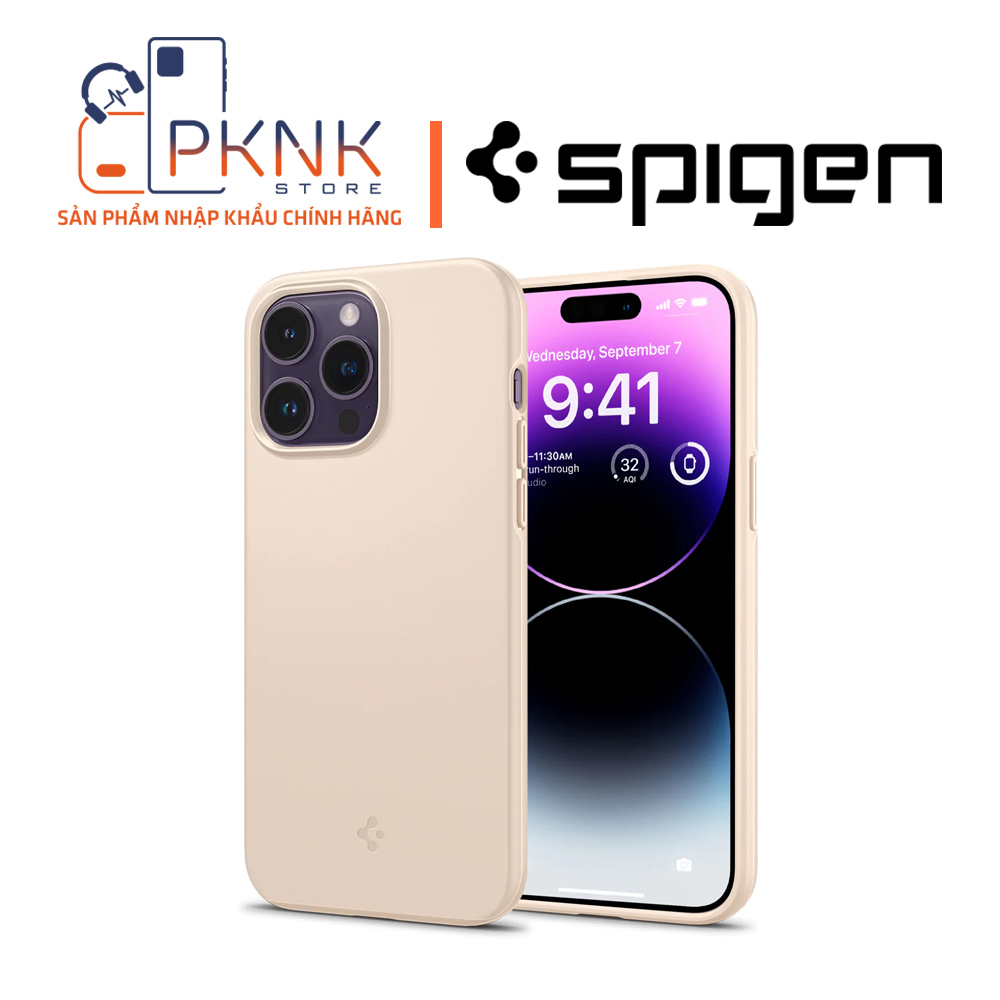 Ốp Lưng Spigen iPhone 14 Pro Max Thin Fit I SAND BEIGE