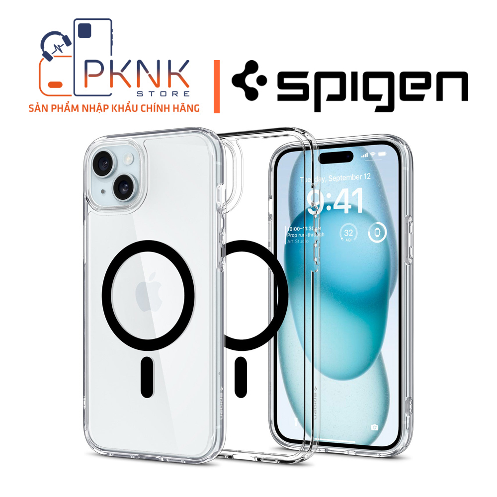 Ốp Lưng Spigen iPhone 15 Plus Max Ultra Hybrid (MagFit) I BLACK