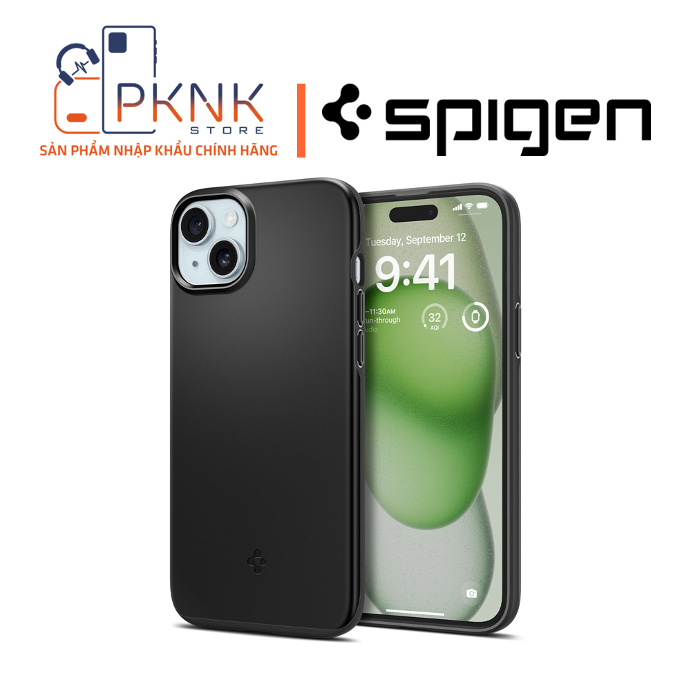 Ốp Lưng Spigen iPhone 15 Thin Fit I BLACK