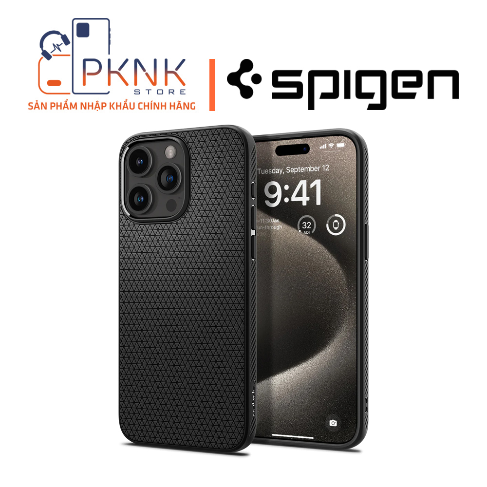 Ốp Lưng Spigen iPhone 15 Pro Liquid Air I MATTE BLACK