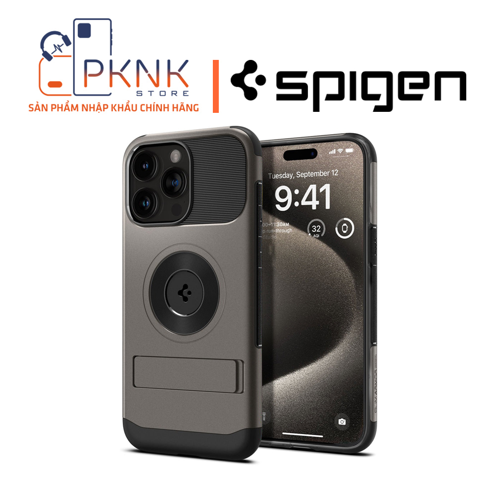 Ốp Lưng Spigen iPhone 15 Pro Max Slim Armor (MagFit) I GUNMETAL