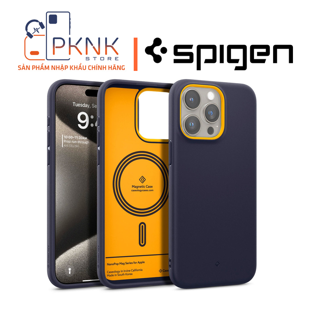 Ốp Lưng Spigen iPhone 15 Pro Max Caseology Nano Pop Mag I BLUBERRY NAVY