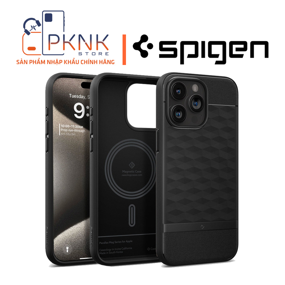 Ốp Lưng Spigen iPhone 15 Pro Max Caseology Parallax Mag I MATTE BLACK