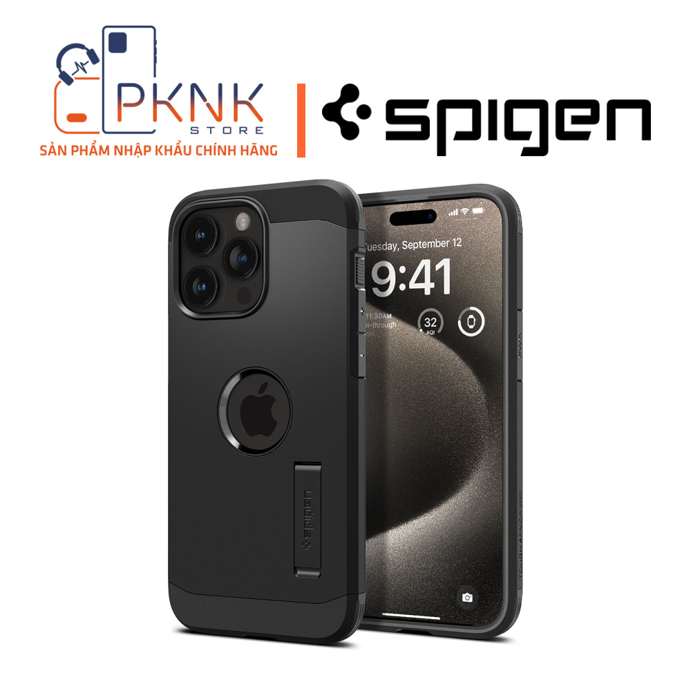 Ốp Lưng Spigen iPhone 15 Pro Max Tough Armor (MagFit) I BLACK