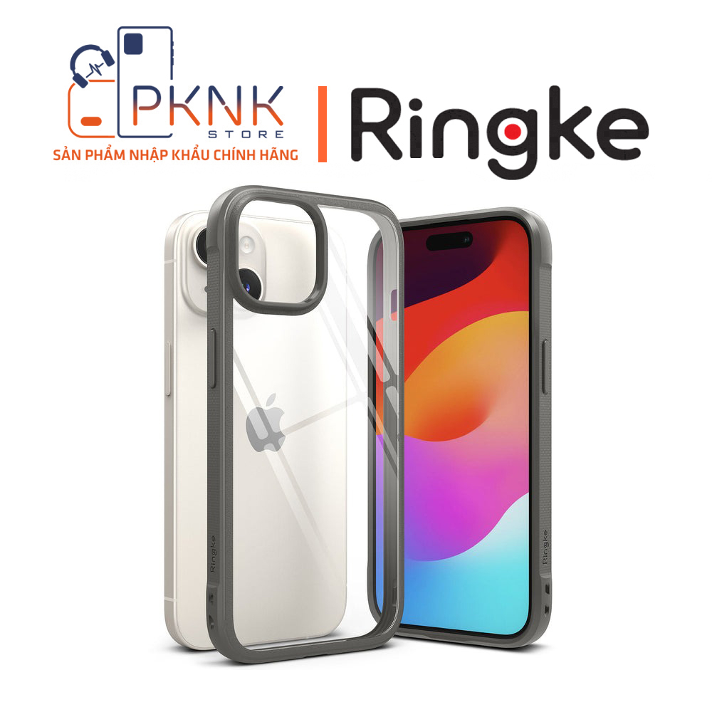Ốp Lưng Ringke iPhone 15 | Fusion Bold - Clear/Gray