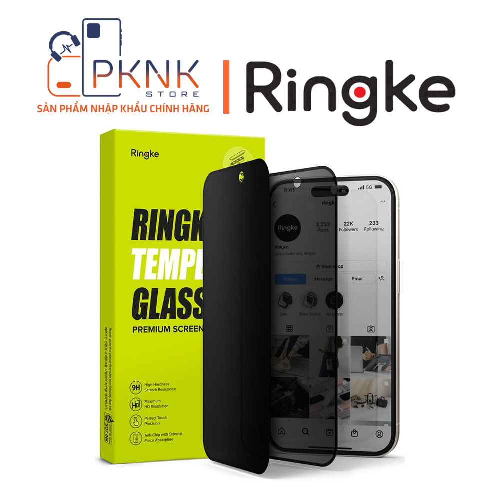 Kính Cường Lực Ringke iPhone 15 PLus | Privacy Glass