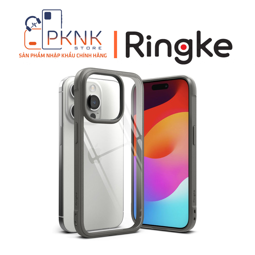 Ốp Lưng Ringke iPhone 15 Pro Max | Fusion Blod - Clear/Gray