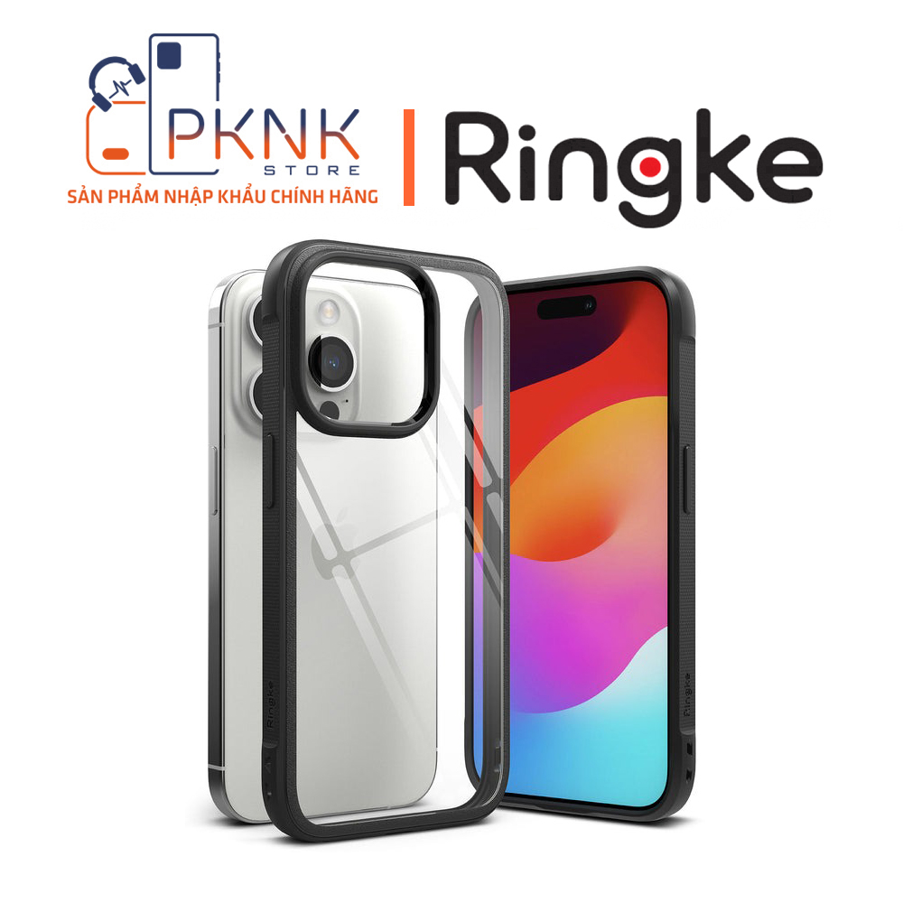 Ốp Lưng Ringke iPhone 15 Pro Max | Fusion Blod - Clear/Black