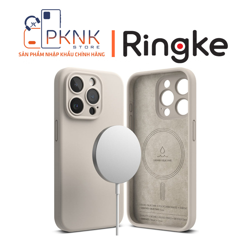 Ốp Lưng Ringke iPhone 15 Pro Max | Silicone Magnetic - Stone