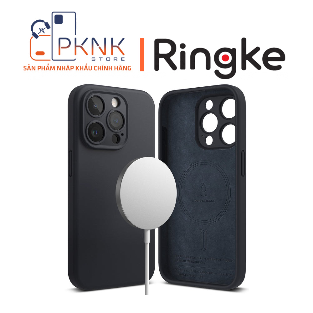 Ốp Lưng Ringke iPhone 15 Pro | Silicone Magnetic - Deep Blue