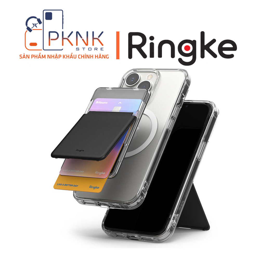 Ngăn Đựng Thẻ Ringke Card Holder | Magnetic Stand Slot - Black