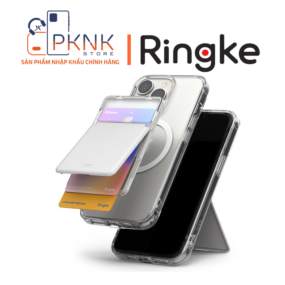 Ngăn Đựng Thẻ Ringke Card Holder | Magnetic Stand Slot - Light Gray