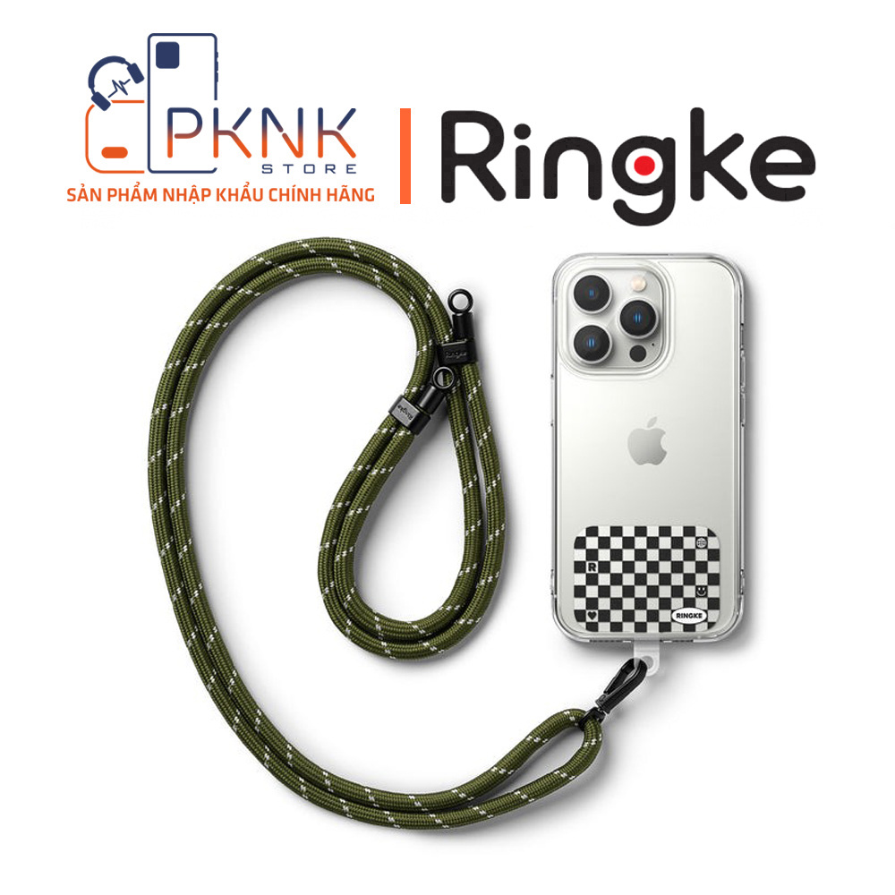 Dây Đeo Ringke Holder Link Strap | Design Checkerboard Black - Khaki/White